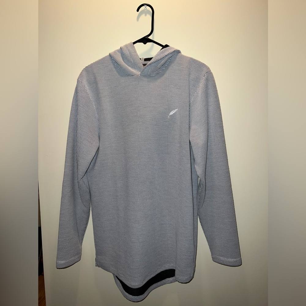 Publish Brand Elongated Hoodie, Size M, White/Black